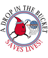 2007 logo show a blood drop dribbling a basketball