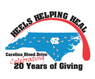 2008 logo shows an outline of the state of NC with a blood drop shooting over the top