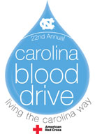 The logo is a Carolina blue blood drop